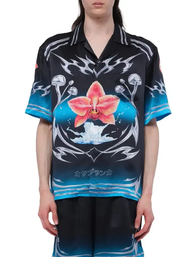 Casablanca Silk Satin Blades Shirt