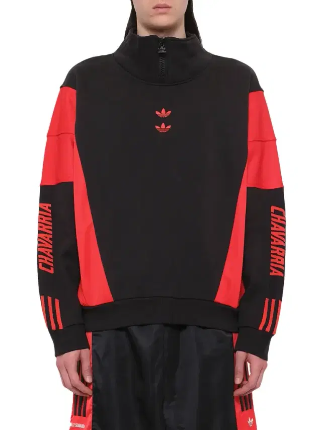 Willy Chavarria Adidas X Chavarria Watsonville Mockneck in Black/red