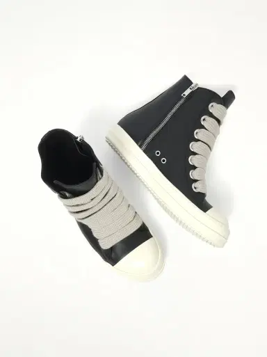 Rick Owens Jumbolace Sneaks in Black/milk/milk | Thumbnail 2