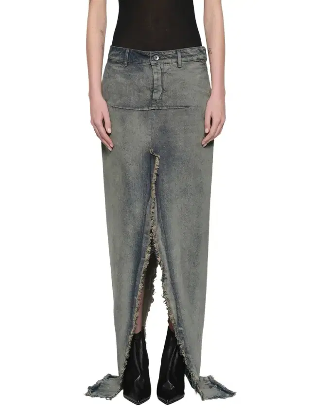 Rick Owens Denim Sliced Skirt