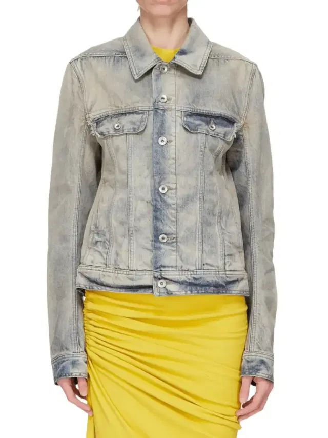 RICK OWENS DRKSHDW Trucker Worker Jacket in Mineral Pearl Blue