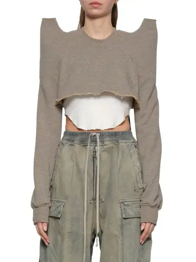 RICK OWENS DRKSHDW Cropped Tecsweat | Thumbnail 1 RICK OWENS DRKSHDW Cropped Tecsweat | Thumbnail 1