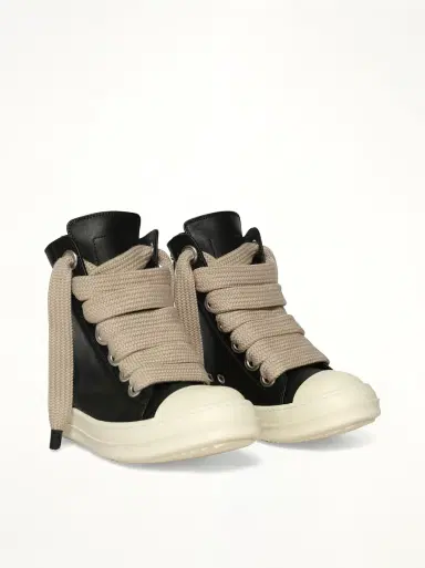 Rick Owens Jumbolace Sneaks in Black/milk/milk | Thumbnail 3 Rick Owens Jumbolace Sneaks in Black/milk/milk | Thumbnail 3