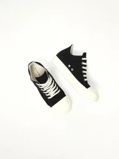 RICK OWENS DRKSHDW Low Sneaks in Black/milk/milk Black | Thumbnail 4