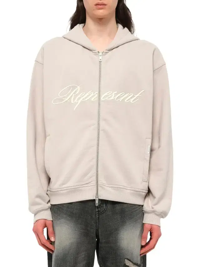 Represent Script Logo Zip Hoodie