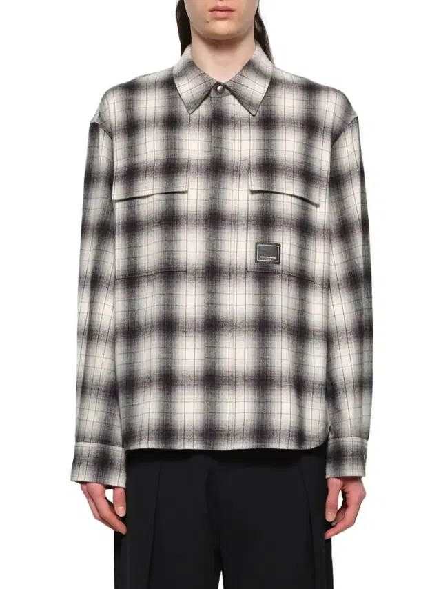 WOOYOUNGMI Logo Patch Check Shirt