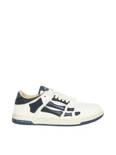 AMIRI Denim Skeleton Low Top Sneakers in Wet Shimmer Blue | Thumbnail 1 AMIRI Denim Skeleton Low Top Sneakers in Wet Shimmer Blue | Thumbnail 1