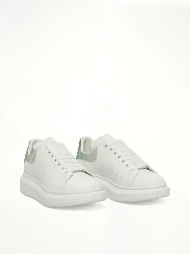Alexander McQueen Larry Oversized Heel Sneaker in White/green Crystal | Thumbnail 3 Alexander McQueen Larry Oversized Heel Sneaker in White/green Crystal | Thumbnail 3