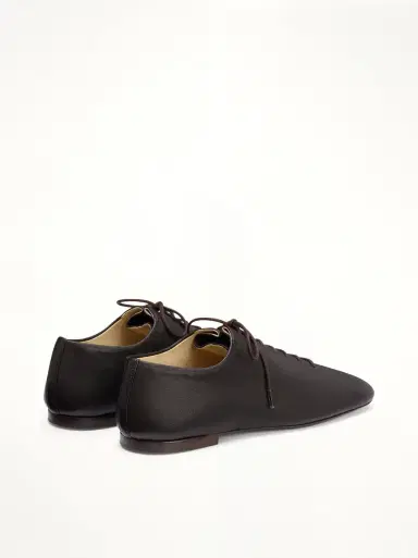 Lemaire Souris Flat Classic Derbies in Dark Chocolate Brown | Thumbnail 2