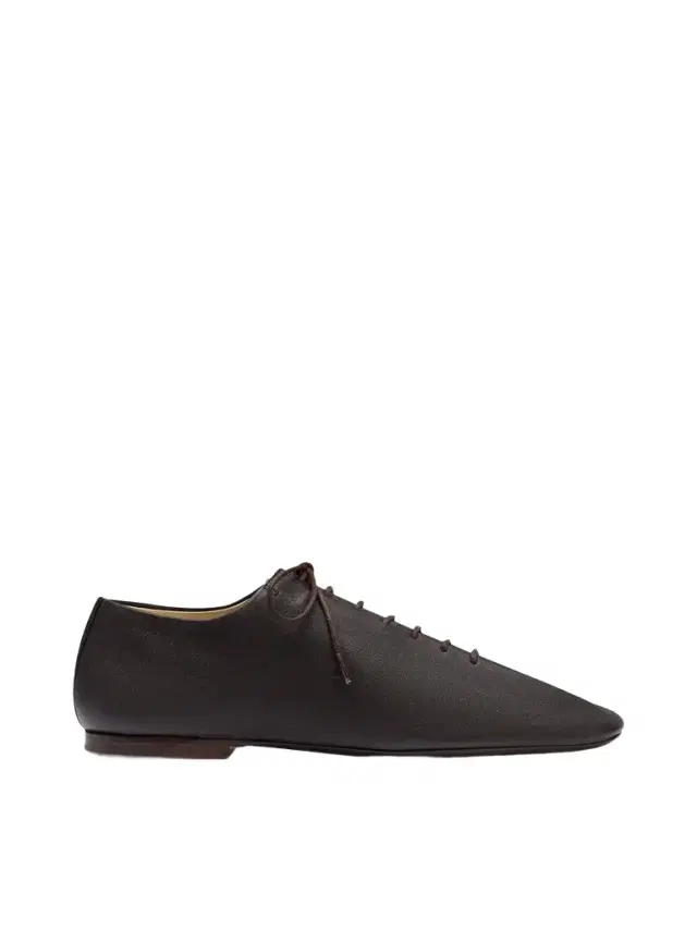 Lemaire Souris Flat Classic Derbies in Dark Chocolate Brown