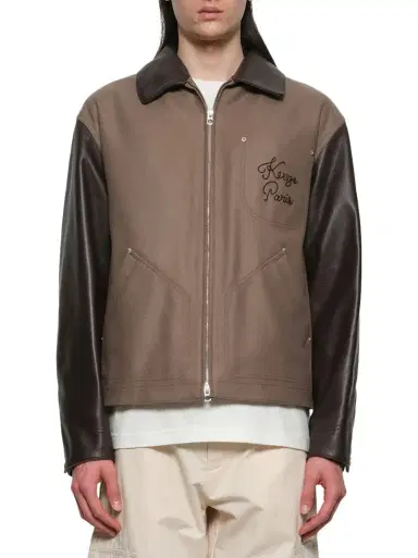 KENZO Kenzo Paris Chainstitch Leather Wool Blouson | Thumbnail 1