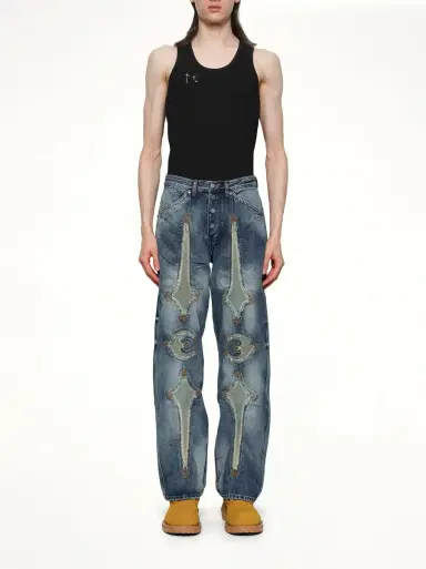 THUG CLUB TC Bone Leather Denim Pants | Thumbnail 7 THUG CLUB TC Bone Leather Denim Pants | Thumbnail 7