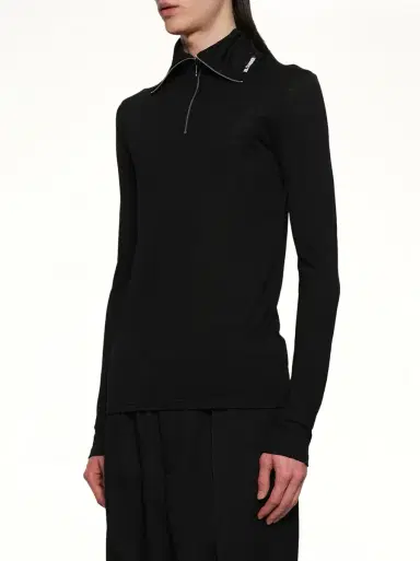 Jil Sander Zip Up High Neck Long Sleeve T-shirt | Thumbnail 2 Jil Sander Zip Up High Neck Long Sleeve T-shirt | Thumbnail 2