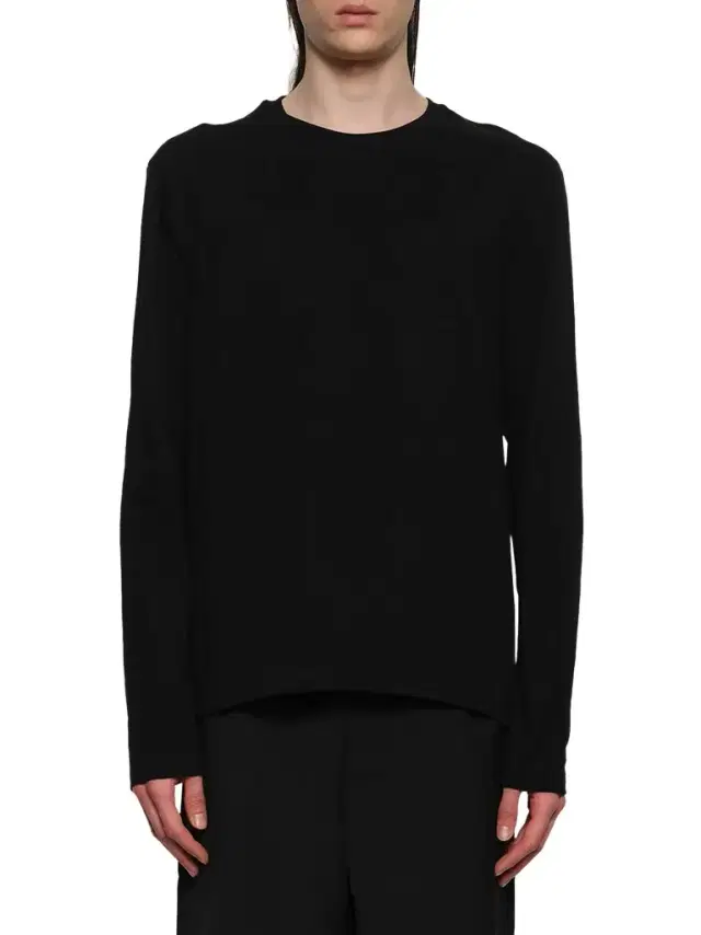 Jil Sander Leather Patch Long Sleeve T-shirt