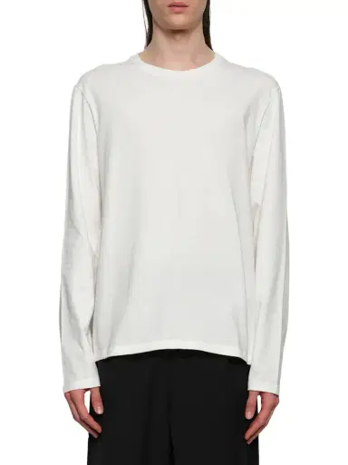 Jil Sander Leather Patch Long Sleeve T-shirt | Thumbnail 1