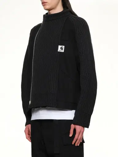 Sacai Carhartt Wip Washed Duck x Wool Knit Blouson | Thumbnail 2