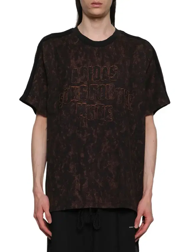 Song for the Mute Bleaching Effect T-shirt in Black/wild Brown Black
