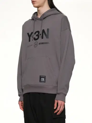Y-3 Y-3 X Nbhd Graphic Hoodie in Granite Grey | Thumbnail 2 Y-3 Y-3 X Nbhd Graphic Hoodie in Granite Grey | Thumbnail 2