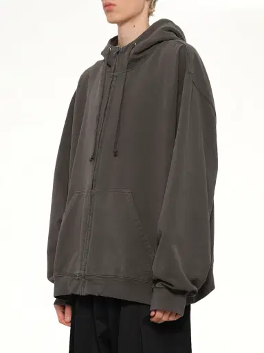 Maison Margiela Zip Hoodie in Mink Grey | Thumbnail 2 Maison Margiela Zip Hoodie in Mink Grey | Thumbnail 2