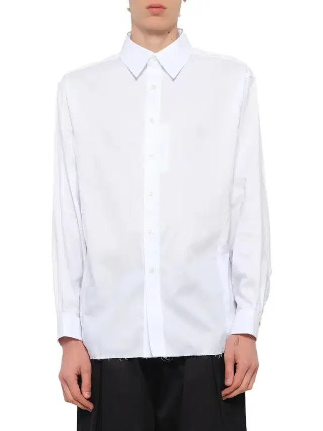 Maison Margiela Long-sleeved Frayed Hem Shirt