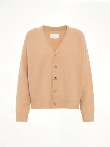 Maison Margiela Gauge 7 Wool Cardigan in Camel Brown | Thumbnail 3