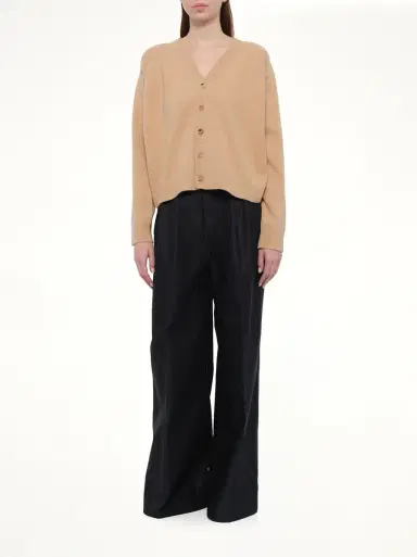 Maison Margiela Gauge 7 Wool Cardigan in Camel Brown | Thumbnail 4