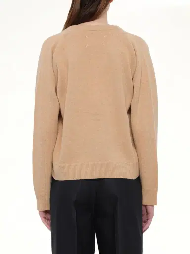 Maison Margiela Gauge 7 Wool Cardigan in Camel Brown | Thumbnail 5
