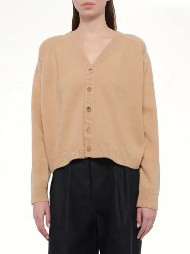 Maison Margiela Gauge 7 Wool Cardigan in Camel Brown | Thumbnail 6