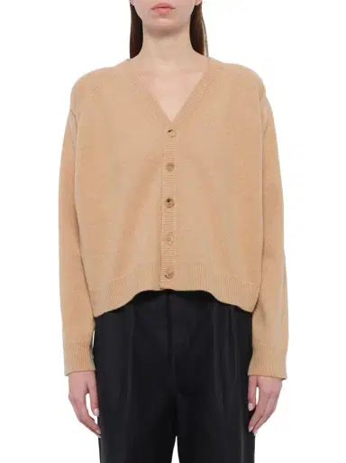 Maison Margiela Gauge 7 Wool Cardigan in Camel Brown | Thumbnail 1
