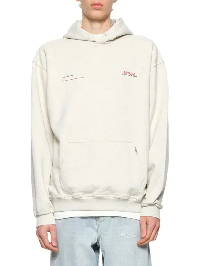 Represent Patron of The Club Hoodie in Cream Marl White