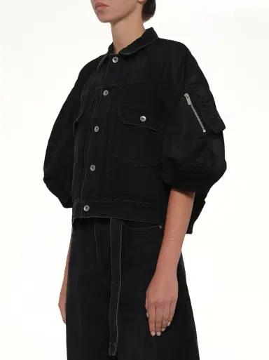 Sacai Denim x Nylon Twill Short Sleeve Jacket | Thumbnail 2 Sacai Denim x Nylon Twill Short Sleeve Jacket | Thumbnail 2