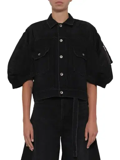Sacai Denim x Nylon Twill Short Sleeve Jacket | Thumbnail 1 Sacai Denim x Nylon Twill Short Sleeve Jacket | Thumbnail 1