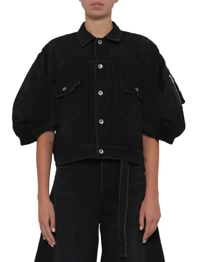 Denim x Nylon Twill Short Sleeve Jacket Denim x Nylon Twill Short Sleeve Jacket