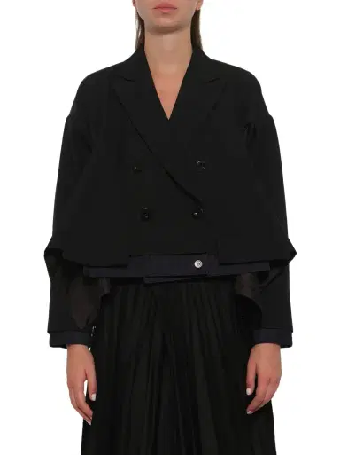 Sacai Suiting x Denim Jacket in Black/indigo | Thumbnail 1 Sacai Suiting x Denim Jacket in Black/indigo | Thumbnail 1