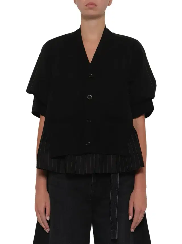 Sacai Chalk Stripe x Cotton Knit Cardigan