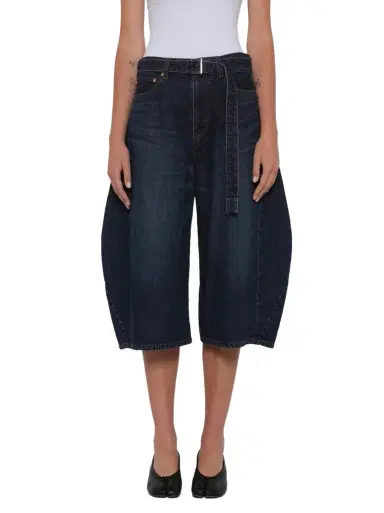 Sacai Barrel Denim Bermuda Pants | Thumbnail 1 Sacai Barrel Denim Bermuda Pants | Thumbnail 1