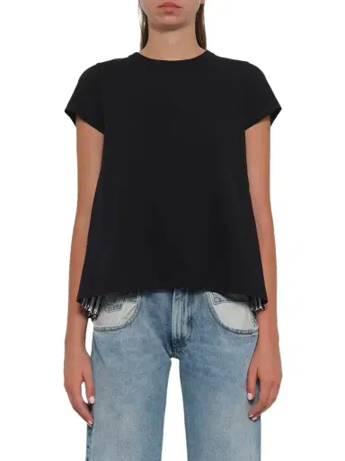Sacai Cotton Poplin x Jersey T-shirt | Thumbnail 1 Sacai Cotton Poplin x Jersey T-shirt | Thumbnail 1