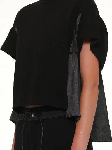 Sacai Light Weight Denim x Poplin Jersey T-shirt | Thumbnail 2 Sacai Light Weight Denim x Poplin Jersey T-shirt | Thumbnail 2