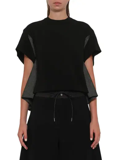 Sacai Light Weight Denim x Poplin Jersey T-shirt | Thumbnail 1 Sacai Light Weight Denim x Poplin Jersey T-shirt | Thumbnail 1