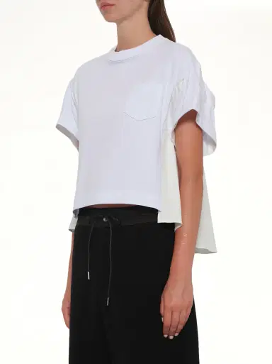 Sacai Light Weight Denim x Poplin Jersey T-shirt | Thumbnail 2 Sacai Light Weight Denim x Poplin Jersey T-shirt | Thumbnail 2