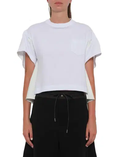 Sacai Light Weight Denim x Poplin Jersey T-shirt | Thumbnail 1 Sacai Light Weight Denim x Poplin Jersey T-shirt | Thumbnail 1