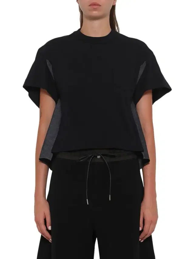 Light Weight Denim x Poplin Jersey T-shirt in Navy/blue Navy Light Weight Denim x Poplin Jersey T-shirt in Navy/blue Navy