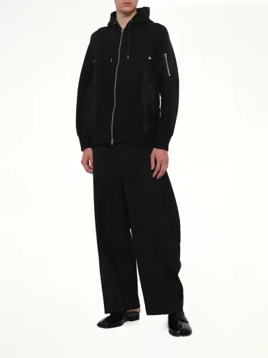 Sacai Sponge Sweat x Nylon Twill Zip Hoodie | Thumbnail 4