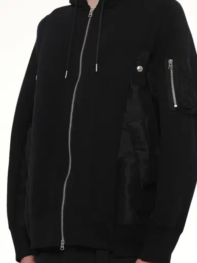 Sacai Sponge Sweat x Nylon Twill Zip Hoodie | Thumbnail 6