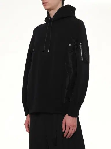 Sacai Sponge Sweat x Nylon Twill Hoodie | Thumbnail 2
