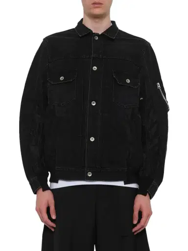 Sacai Denim x Nylon Twill Jacket | Thumbnail 1 Sacai Denim x Nylon Twill Jacket | Thumbnail 1