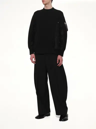 Sacai Sponge Sweat x Nylon Twill Pullover | Thumbnail 4 Sacai Sponge Sweat x Nylon Twill Pullover | Thumbnail 4
