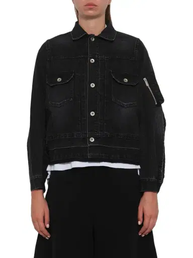 Sacai Denim x Nylon Twill Jacket | Thumbnail 1 Sacai Denim x Nylon Twill Jacket | Thumbnail 1