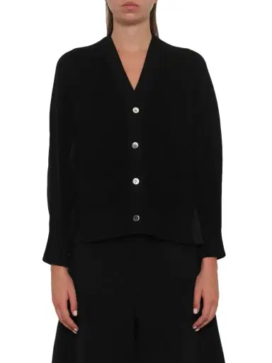 Sacai Cotton Knit x Poplin Cardigan | Thumbnail 1 Sacai Cotton Knit x Poplin Cardigan | Thumbnail 1