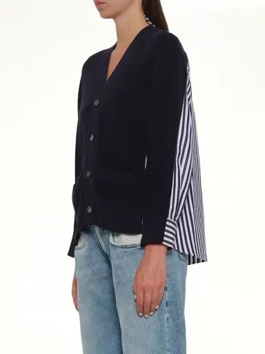 Sacai Cotton Knit x Poplin Cardigan | Thumbnail 2 Sacai Cotton Knit x Poplin Cardigan | Thumbnail 2